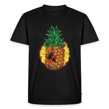 Sun Beach 2022 Tropical Summer Skeleton Pineapple - Men's Premium Organic T-Shirt - black - Front - Nico (187cm)