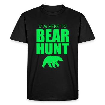 Je suis ici pour la chasse à l’ours - Chasse - T-shirt Premium bio Homme - noir - Devant - Nico (187cm)