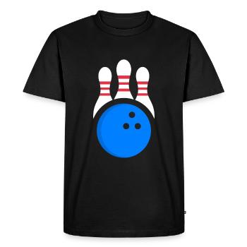 Bowler Design - Bowling - Men's Premium Organic T-Shirt - black - Front - Nico (187cm)