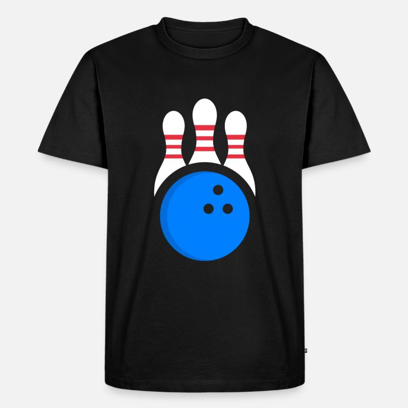Bowler Design - Bowling - Männer Premium Bio T-Shirt - Schwarz
