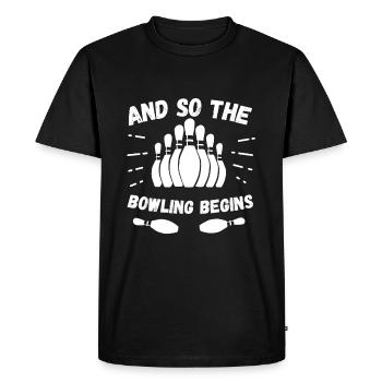 Et voici comment le bowling commence - bowling - T-shirt Premium bio Homme - noir - Devant - Nico (187cm)