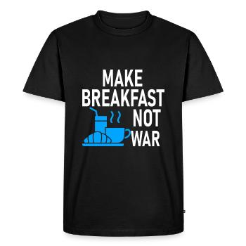 Ne faites pas la guerre du petit-déjeuner - cuisiner - T-shirt Premium bio Homme - noir - Devant - Nico (187cm)