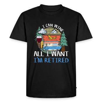 Vintage Wine Adventure Vacation Glamp Go Camping - Men's Premium Organic T-Shirt - black - Front - Nico (187cm)