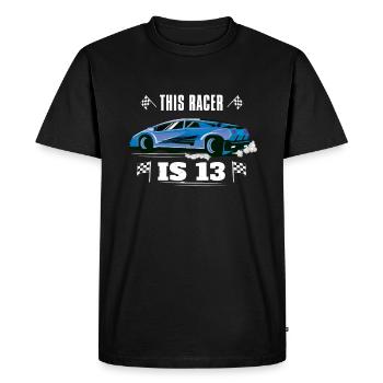 Birth Born Age 13 Years Old Fast Driver Racer Car - Men's Premium Organic T-Shirt - black - Front - Nico (187cm)