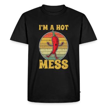 Rétro Vintage Hot Chili Épicé Mignon Poivre - T-shirt Premium bio Homme - noir - Devant - Nico (187cm)