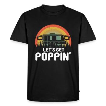 Retro Vintage Camp Camper Motor Home Camping - Men's Premium Organic T-Shirt - black - Front - Nico (187cm)