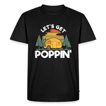 Vintage Retro Camp Camper Motor Home Camping - Men's Premium Organic T-Shirt - black - Front - Nico (187cm)