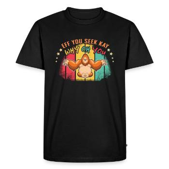 Zen Namaste Animal Meditation Cute Monkey Yoga - Men's Premium Organic T-Shirt - black - Front - Nico (187cm)