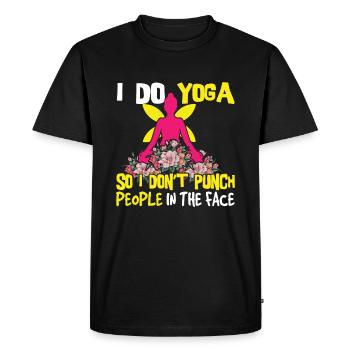 Relax Yoga Zen Mandala Meditate Punch Do Yoga - Men's Premium Organic T-Shirt - black - Front - Nico (187cm)