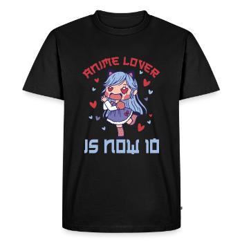 Anime Lover Age 10 ans Naissance Né Otaku Anime - T-shirt Premium bio Homme - noir - Devant - Nico (187cm)