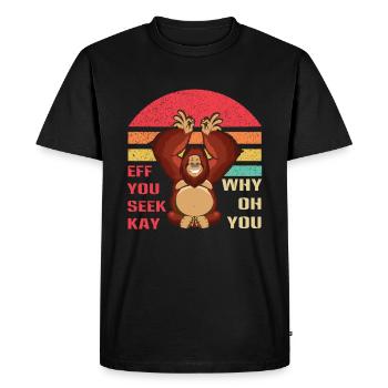 Retro Namaste Animal Meditation Cute Monkey Yoga - Men's Premium Organic T-Shirt - black - Front - Nico (187cm)