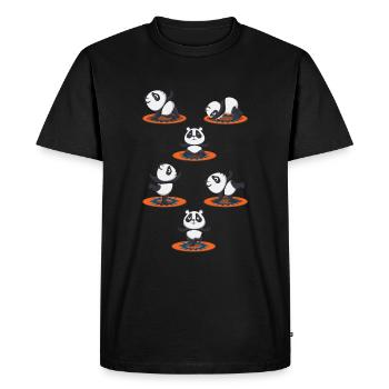 Zen Namaste Animal Meditation Cute Panda Yoga - Men's Premium Organic T-Shirt - black - Front - Nico (187cm)