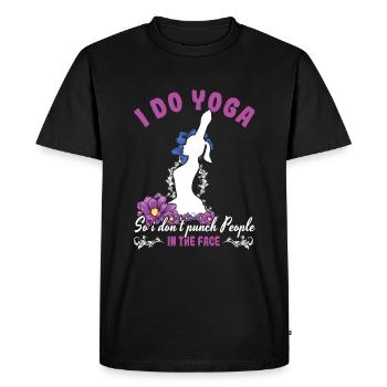 Relax Yoga Zen Mandala Meditate Funny Punch Yoga - Men's Premium Organic T-Shirt - black - Front - Nico (187cm)