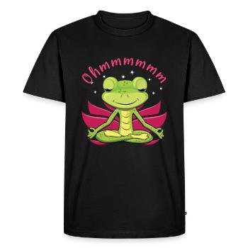 Namaste Mandala Méditer Grenouille Animal Yoga - T-shirt Premium bio Homme - noir - Devant - Nico (187cm)