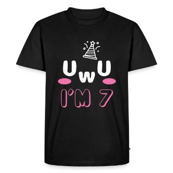 Owo Uwu Visage Age 7 ans Anime Esthétique Otaku - T-shirt Premium bio Homme - noir - Devant - Nico (187cm)