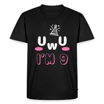 Owo Uwu Visage Age 9 ans Anime Esthétique Otaku - T-shirt Premium bio Homme - noir - Devant - Nico (187cm)