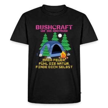 Adventure Nature Feel Camp Camper Camping - Men's Premium Organic T-Shirt - black - Front - Nico (187cm)