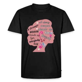 Plus fort Femme Féminisme Droits Femmes Égalité - T-shirt Premium bio Homme - noir - Devant - Nico (187cm)