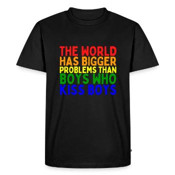 Le monde a de plus gros problèmes... Les LGBTQ - T-shirt Premium bio Homme - noir - Devant - Nico (187cm)