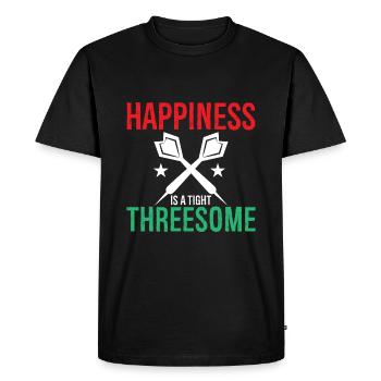 Happiness Is A Tight Threesome - Darts - Men's Premium Organic T-Shirt - black - Front - Nico (187cm)