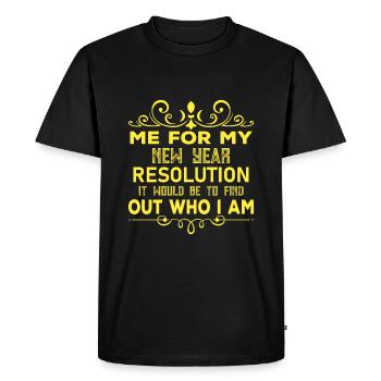 Je serais pour ma résolution du Nouvel An ce serait trop - T-shirt Premium bio Homme - noir - Devant - Nico (187cm)