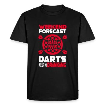 Weekend Forecast Darts With A Chance On Beer - Men's Premium Organic T-Shirt - black - Front - Nico (187cm)