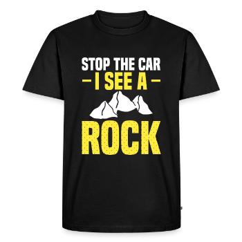 Stop the car there is a stone - funnier - Men's Premium Organic T-Shirt - black - Front - Nico (187cm)