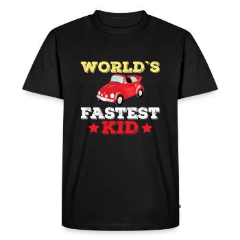 L’enfant le plus rapide du monde - voiture - T-shirt Premium bio Homme - noir - Devant - Nico (187cm)