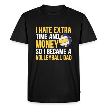 Volleyball Père Beach Volleyball Papa - T-shirt Premium bio Homme - noir - Devant - Nico (187cm)