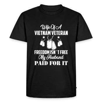 Épouse d’un vétéran du Vietnam - Vétéran américain - T-shirt Premium bio Homme - noir - Devant - Nico (187cm)