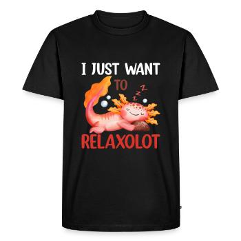 Je veux juste me détendre - Drôle d’axolotl - T-shirt Premium bio Homme - noir - Devant - Nico (187cm)