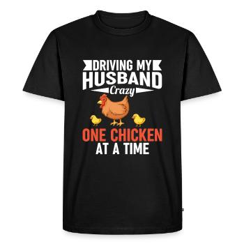 Drôle de dicton de poulet pour les agriculteurs agriculteurs - T-shirt Premium bio Homme - noir - Devant - Nico (187cm)