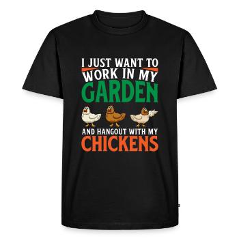 Travailler dans le jardin et traîner avec les poussins - T-shirt Premium bio Homme - noir - Devant - Nico (187cm)