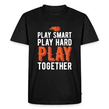 Play Smart Play Hard - Basketball Saying - Men's Premium Organic T-Shirt - black - Front - Nico (187cm)