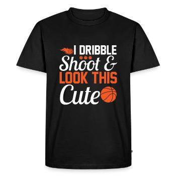 I Dribble Shoot And Look So Cute - Men's Premium Organic T-Shirt - black - Front - Nico (187cm)
