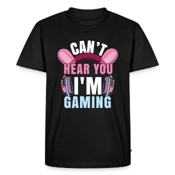 Les amateurs de jeux vidéo ne peuvent pas entendre que je joue - T-shirt Premium bio Homme - noir - Devant - Nico (187cm)