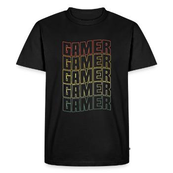 Vintage Gamer Retro Jeu vidéo Amateur de jeux - T-shirt Premium bio Homme - noir - Devant - Nico (187cm)