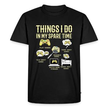 Temps libre Chose que je joue Jeu amateur de jeux vidéo - T-shirt Premium bio Homme - noir - Devant - Nico (187cm)