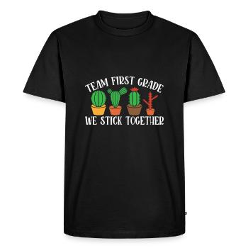 Équipe Première année Nous restons ensemble - School Cactus - T-shirt Premium bio Homme - noir - Devant - Nico (187cm)
