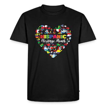 Hands Love Flags Hispanic Heritage Month - Men's Premium Organic T-Shirt - black - Front - Nico (187cm)