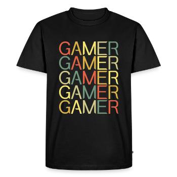 Retro Gamer Vintage Jeu vidéo Amateur de jeux - T-shirt Premium bio Homme - noir - Devant - Nico (187cm)