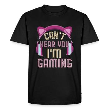L’amateur de jeux vidéo ne peut pas vous entendre, je joue - T-shirt Premium bio Homme - noir - Devant - Nico (187cm)