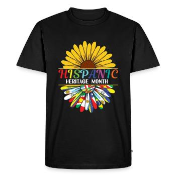 Sunflower Flower Flags Hispanic Heritage Month - Men's Premium Organic T-Shirt - black - Front - Nico (187cm)
