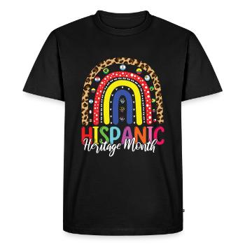 Rainbow Spanish Flags Hispanic Heritage Month - Men's Premium Organic T-Shirt - black - Front - Nico (187cm)