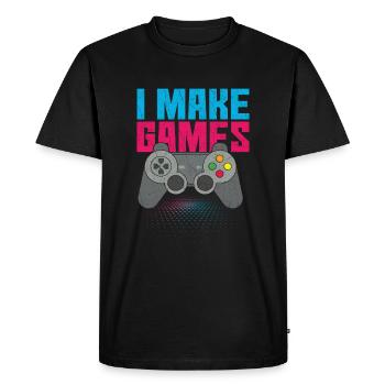 Je fais des jeux Amateur de jeux vidéo Gaming Gamer - T-shirt Premium bio Homme - noir - Devant - Nico (187cm)