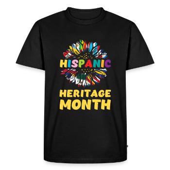 Hispanic Sunflower Flags Hispanic Heritage Month - Men's Premium Organic T-Shirt - black - Front - Nico (187cm)