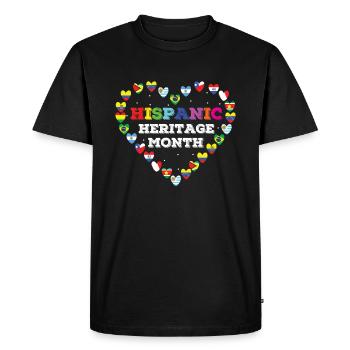 Love Race Flag Hearts Mois du patrimoine hispanique - T-shirt Premium bio Homme - noir - Devant - Nico (187cm)