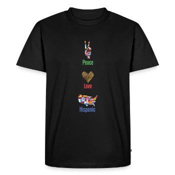 Peace Hispanic Love Flags Hispanic Heritage Month - Men's Premium Organic T-Shirt - black - Front - Nico (187cm)