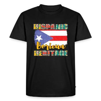 Mois du patrimoine hispanique hispanique portoricain - T-shirt Premium bio Homme - noir - Devant - Nico (187cm)