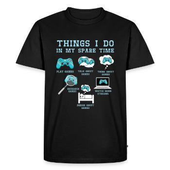 Temps libre Je joue à des jeux vidéo pour les amateurs de jeux - T-shirt Premium bio Homme - noir - Devant - Nico (187cm)
